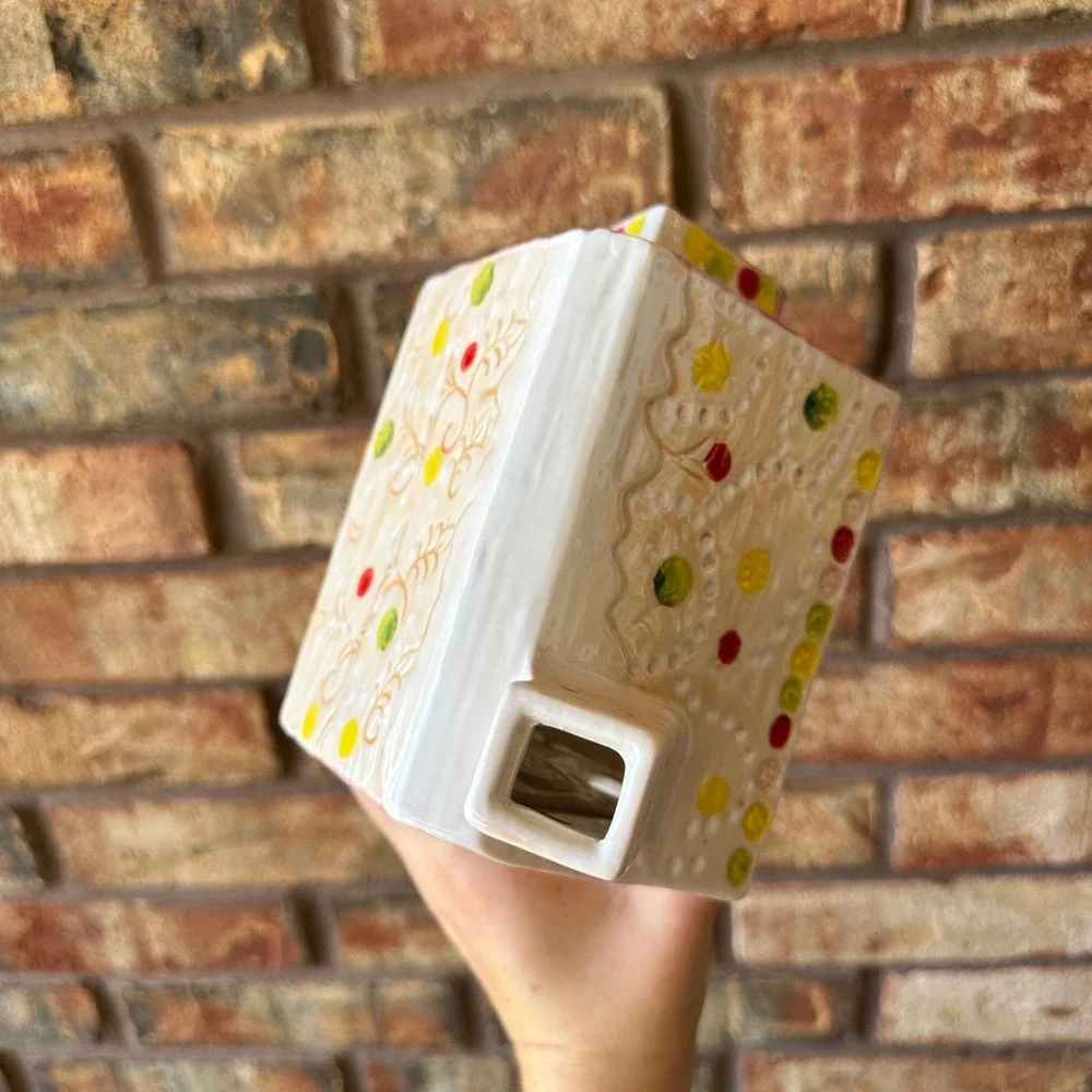 Nathalie Lete x Angele for Anthropologie Ceramic Gingerbread House Candle Holder